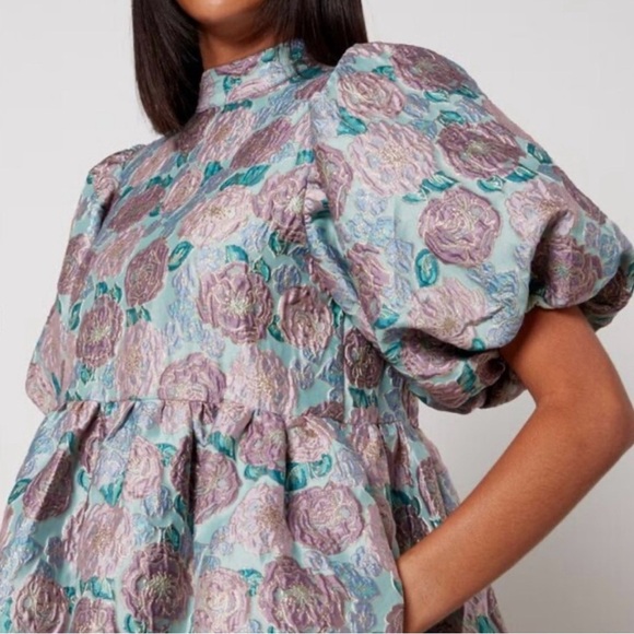 NWOT Urban Outfitters Sister Jane Floral Jacquard Metallic Dream Dress - Picture 2 of 6